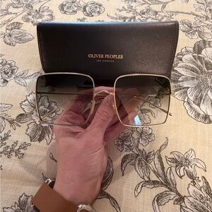 Authentic Oliver Peoples OV1236S 50358E Rassine Square Gold Sunglasses – w/ Case